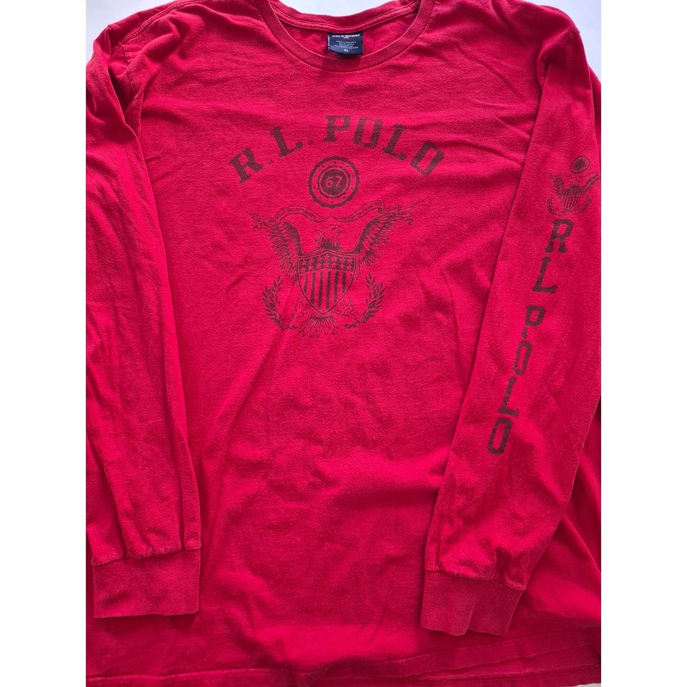 Polo Sport Ralph Lauren Mens Red Long Sleeve Graphic T-Shirt Eagle Crest XL - Picture 4 of 5